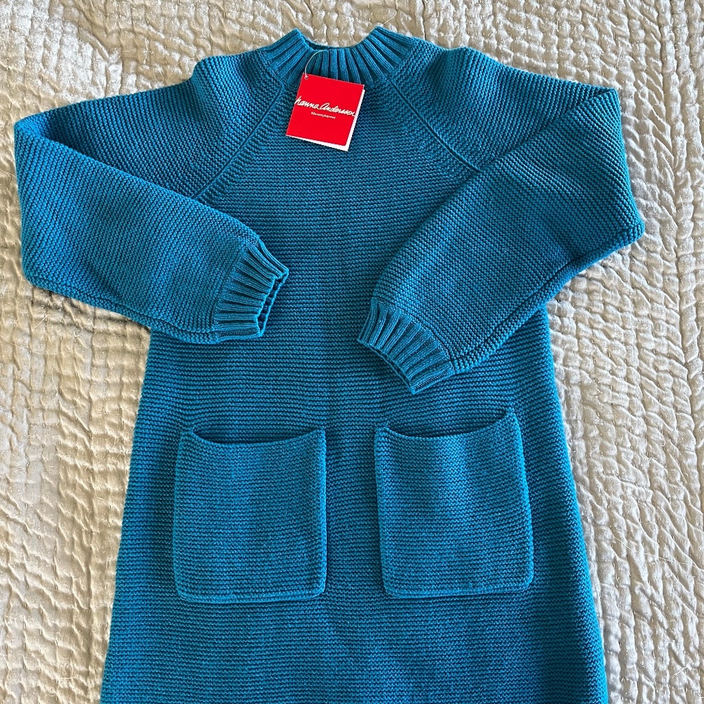 Hanna Andersson Turquoise Sweater Dress NWT
